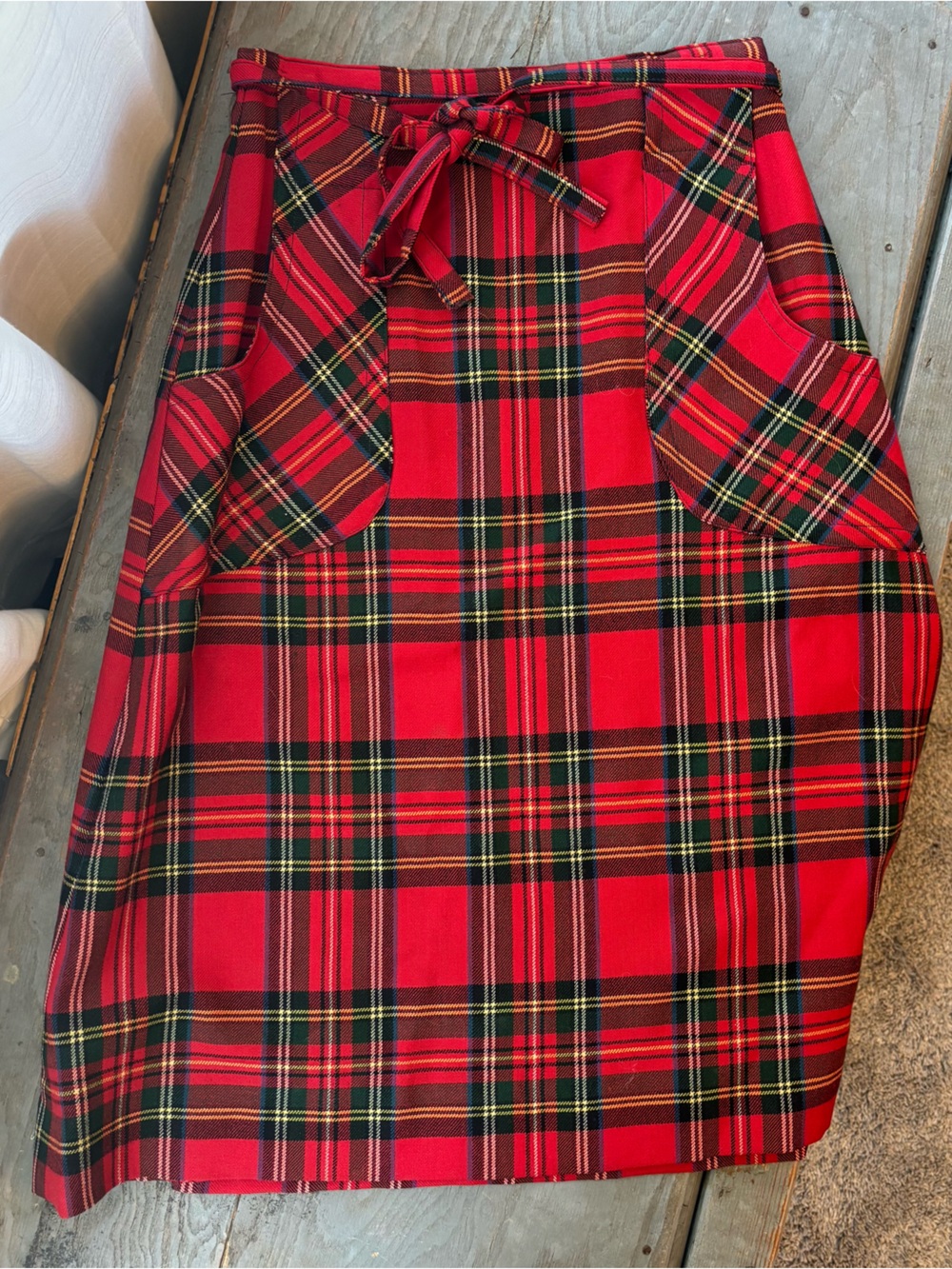 Vintage LL Bean plaid wrap skirt | size small